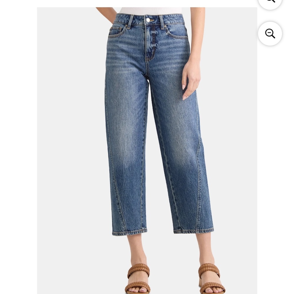 Time & Tru High Rise Barrel Ankle Jeans